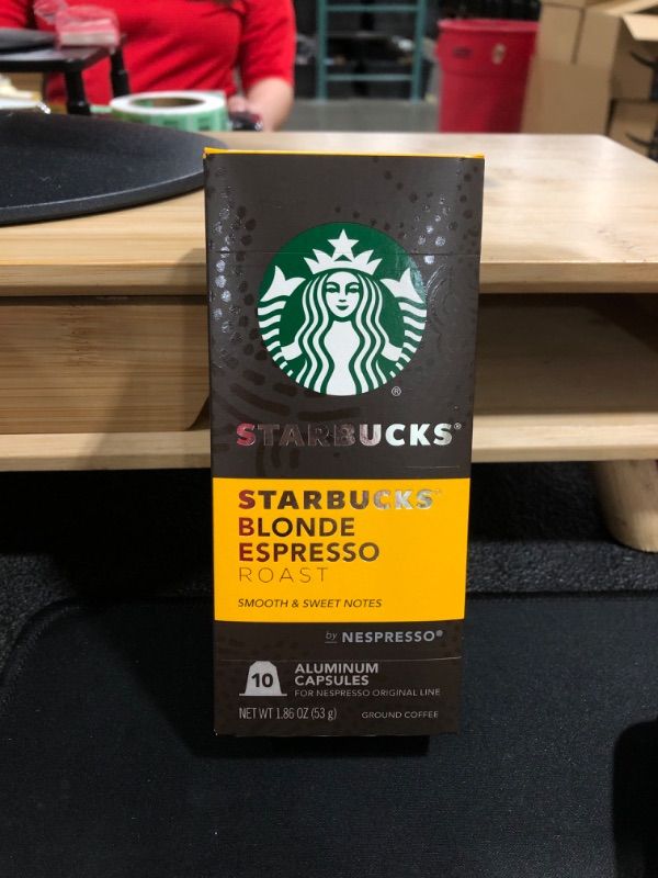 Photo 1 of Starbucks, Blonde Espresso Roast by Nespresso, 1.86 Ounce Blonde Espresso Roast 1.86 Ounce (Pack of 1)Best By April 17 2025