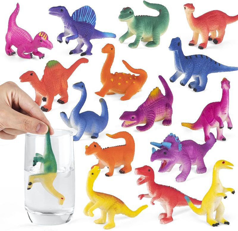 Photo 1 of Color Changing Dinosaur Toys, 24 Pieces Changing Color Dinosaur Set,Mold Free Bath Toys,Great Gift for Kids Boys and Girls,for Easter Egg Fillers,Goodie Bags Fillers,Themed Party
