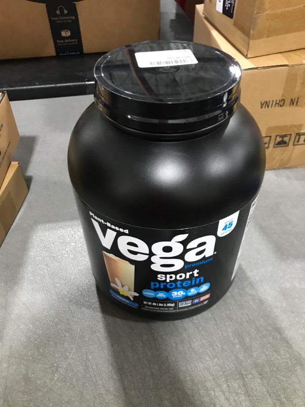 Photo 2 of Vega Sport Premium Vegan Protein Powder, Vanilla - 30g Plant Based Protein, 5g BCAAs, Low Carb, Keto, Dairy Free, Gluten Free, Non GMO, Pea Protein for Women & Men, 4.1 lbs (Packaging May Vary)Best By September 25 2025