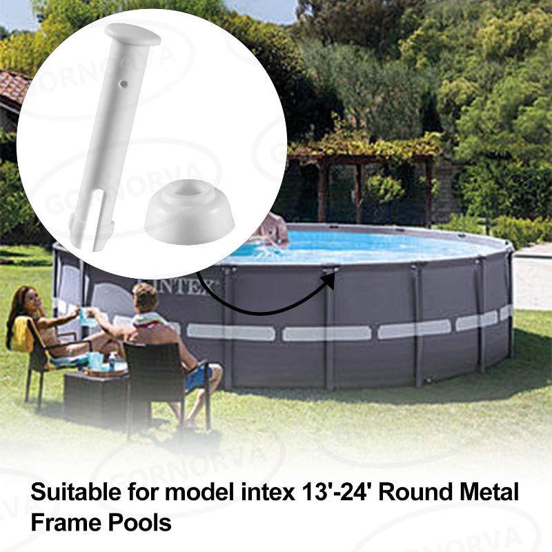 Photo 1 of GORNORVA 12 Pack Plastic Pool Joint Pins & Rubber Seals for Intex 13'-24' Above Ground Round Metal Frame Pools and Intex Rectangular Metal Frame Pools Intex Pools Replacement Parts(2.36inch) 