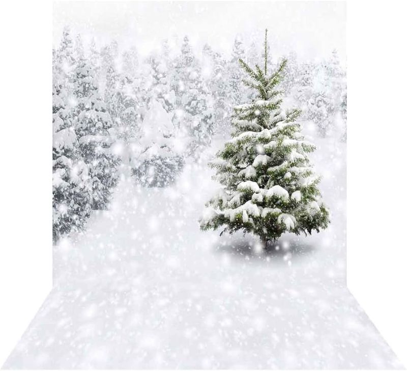 Photo 1 of Allenjoy 6x8ft Fabric Christmas Eve Winter Snowy Backdrop Party Supplies for Xmas New Year Decorations Children 1st First Birthday Baby Shower Photo Booth Shoot Studio Portrait Prop Photoshoot Favors