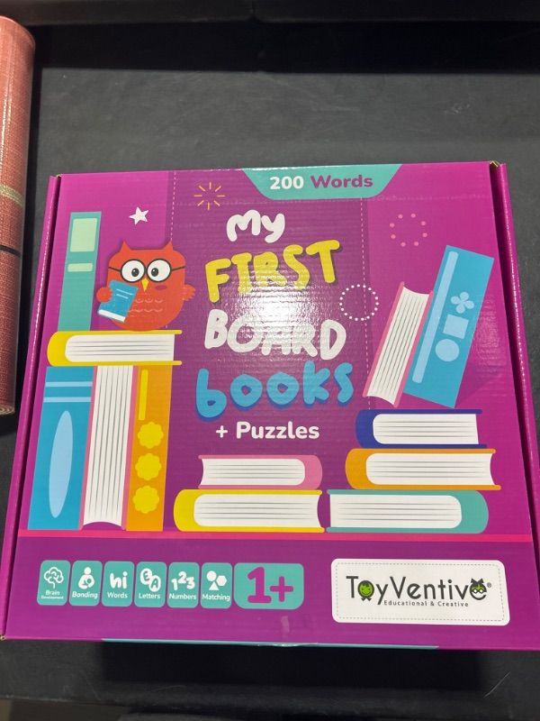 Photo 1 of TOYVENTIVE My First Board Books - Picture Baby Book Set with Toddler Learning Activities, Girl Birthday Gifts, Montessori Learning Toys for Ages 12-18 Months, 1, 2, 3 Year Old Girls Pink