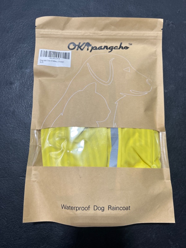 Photo 1 of OKpangcho Breathable Dog wethercoat with Detachable Hood - Reflective Strips, 6 (S-XXXL) - Fashion and Wind Resistant(Yellow,L) Yellow Large