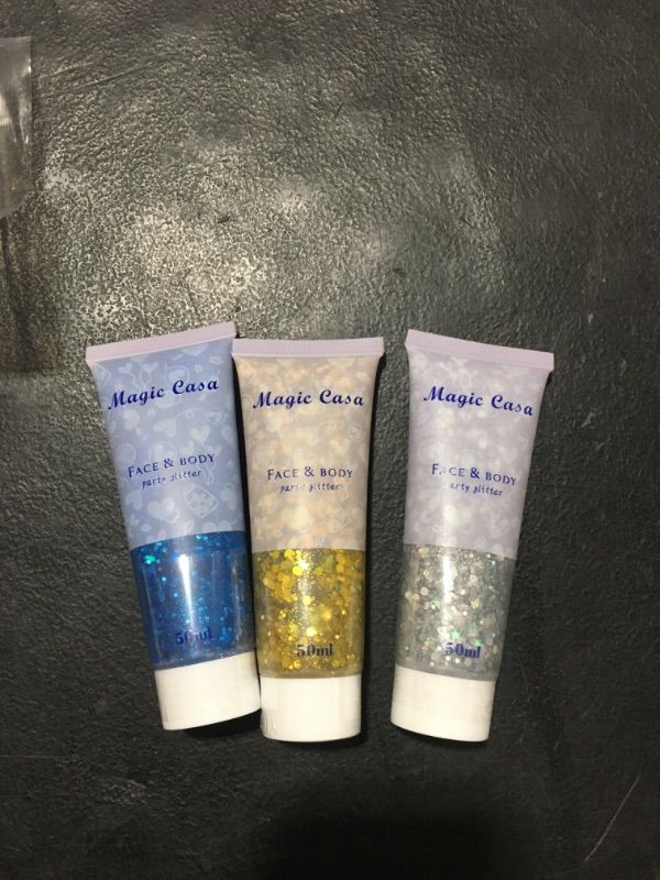 Photo 2 of 3 Color Face and Body Glitter Gel, Neon Accessories Outfit Glow Party for Body Glitter Stick Holographic Glitter Makeup

COLORS: GOLD--SILVER--BLUE
