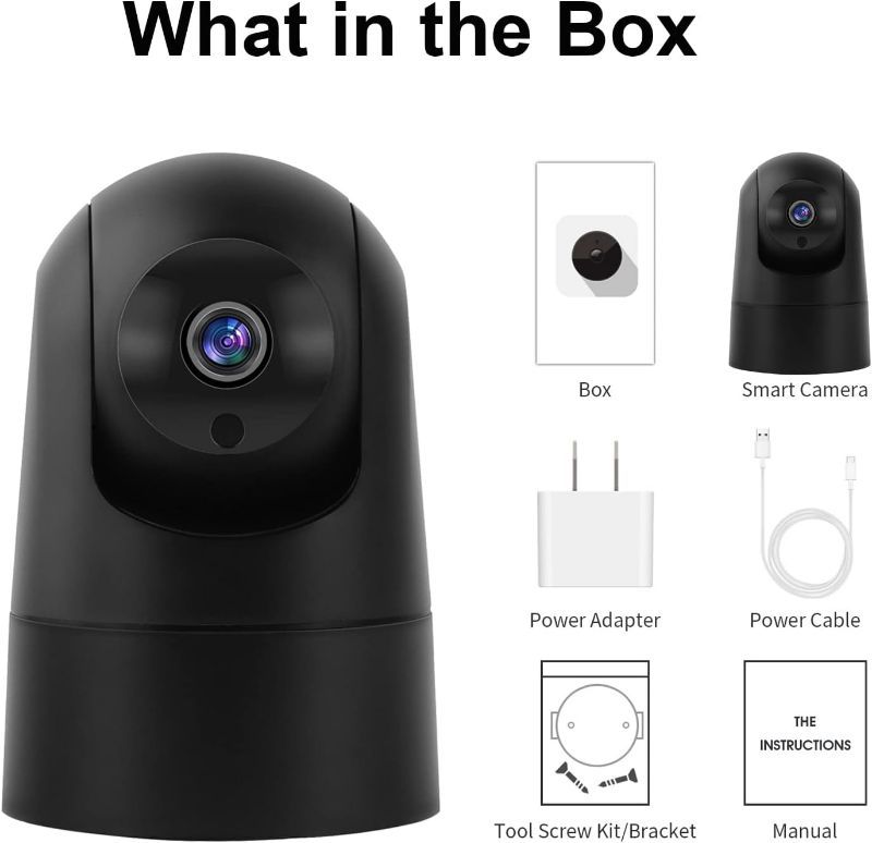 Photo 1 of Indoor Security Camera, 2K 5GHz WiFi Camera for Home Security, Dog Pet Camera with Phone App, Motion Tracking, Crying Alert, 2-Way Audio, IR Night Vision, Works with Alexa & Google Assistant (Black)