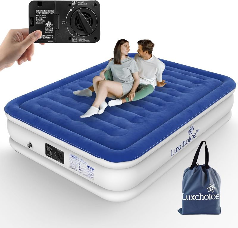 Photo 1 of Luxchoice Queen Air Mattress with Electric Built in Pump 18'' Elevated Inflatable Mattress Durable Blow Up Mattress 3 Mins Quick Inflation Portable Air Bed for Home Camping Travel Guest