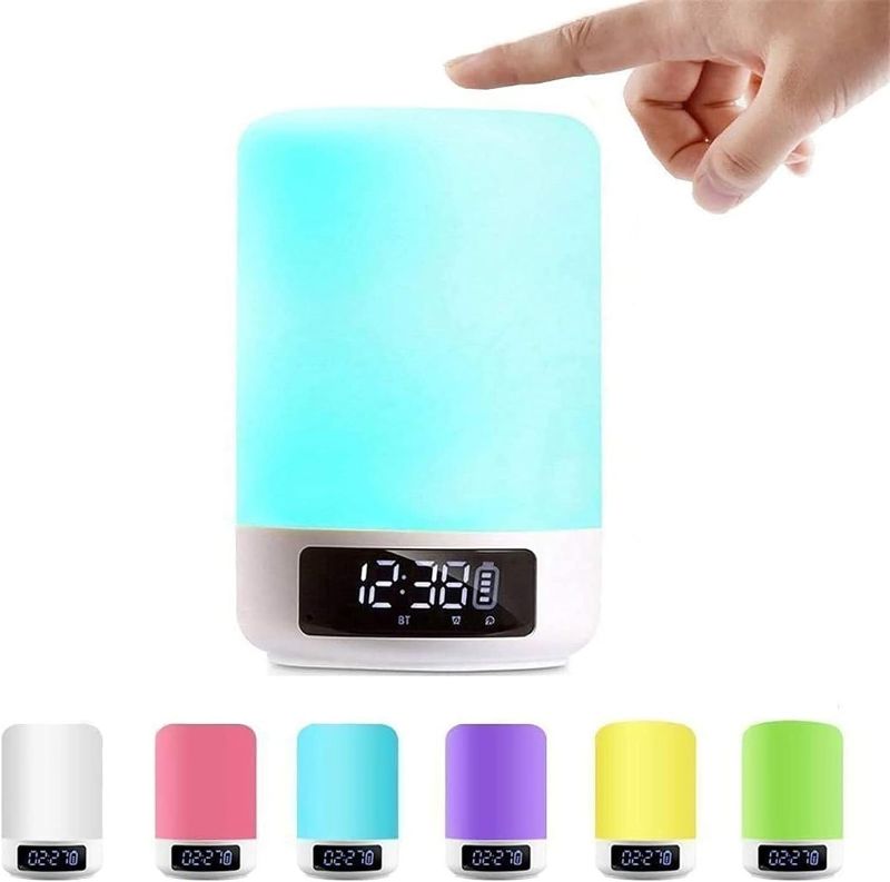 Photo 1 of Gaone Bedside Wake Up Light Alarm Clock, Wireless Bluetooth Speaker Handsfree Touch The Colorful Dimmable LED Night Light Timed Alarm Bedside Lamp
