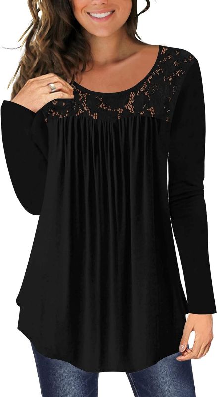 Photo 1 of BeadChica Women's Casual Tunic Tops For Leggings Long Sleeve Flare Loose TShirts Flowy Lace Blouses Fall 2023
