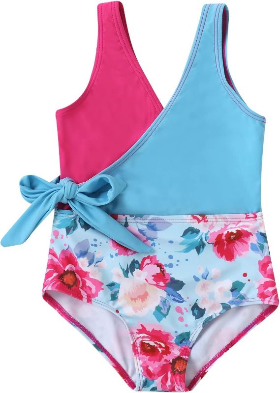Photo 1 of YIRONGWANG Baby Girls Swimsuit,Toddler Girl One Piece Swimwear Bowknot Summer UPF50+ Beach Bathing Suit 120CM