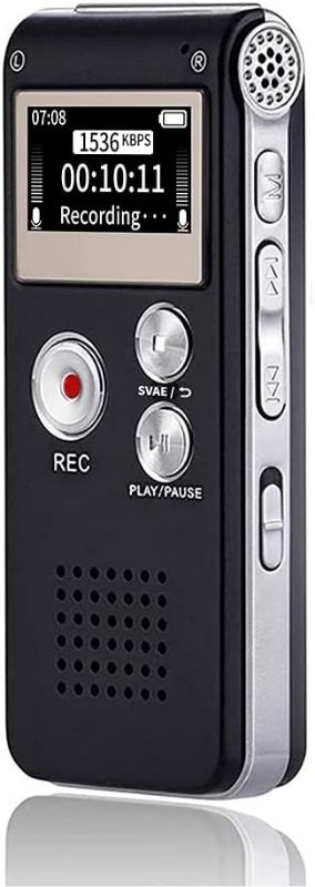 Photo 1 of Digital Voice Recorder 16GB Voice Recorder with Playback for Lectures - USB Rechargeable Dictaphone Upgraded Small Tape Recorder Device
