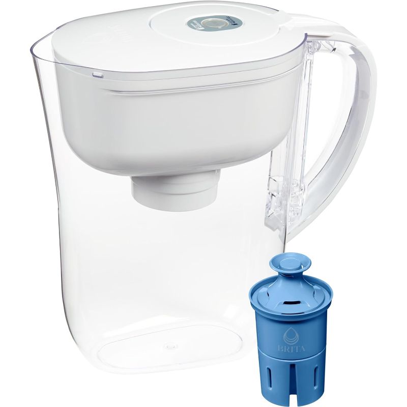 Photo 1 of Brita Metro Water Filter Pitcher, BPA-Free Water Pitcher, Replaces 1,800 Plastic Water Bottles a Year, Lasts Six Months or 120 Gallons, Includes 1 Filter, Kitchen Accessories, Small - 6-Cup Capacity
