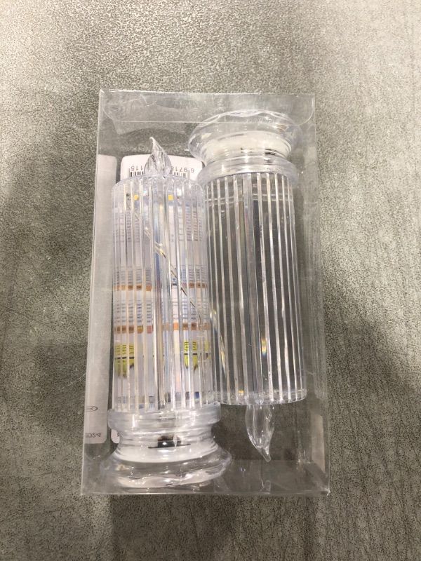 Photo 1 of 2 PCS LED flameless Candles (D:2.5" x H:7"), LED Clearance Pillar Candle Battery Operated, Batteries included,Realistic Fake Electronic Candles for Halloween Bedroom Birthday Wedding Decorations Candles_refraction(2PCS)