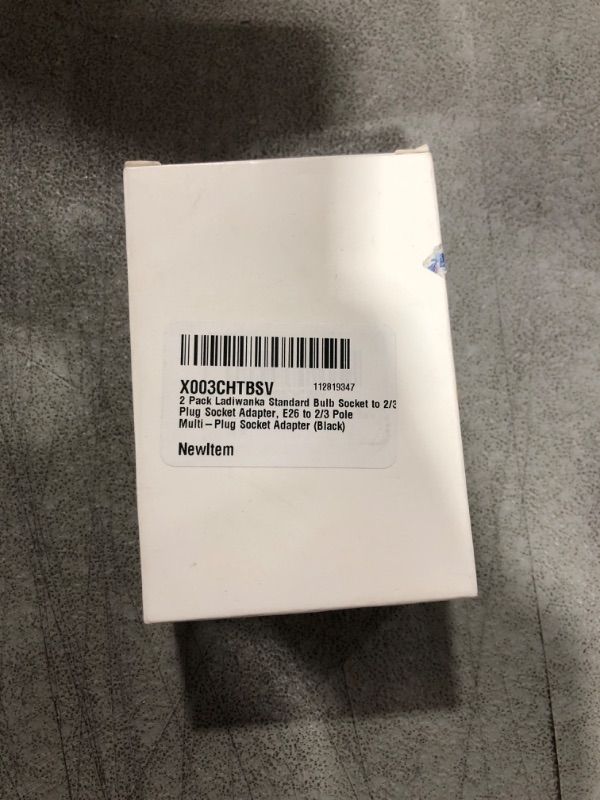 Photo 2 of 2 Pack Ladiwanka Standard Bulb Socket to 2/3 Plug Socket Adapter, E26 to 2/3 Pole Multi-Plug Socket Adapter (Black)
