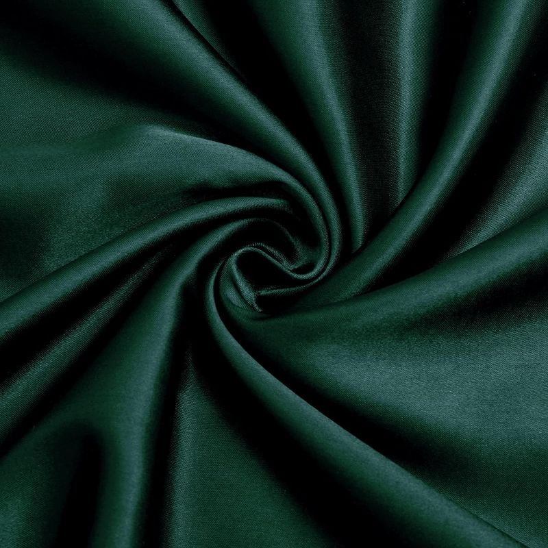 Photo 1 of 1 5 Yard Satin Fabric by The Yard, Soft Chiffon Satin Fabric for Clothes, Scarves, Dress, Wedding, Table Decorations DIY Sewing Apparel Crafts (Dark Green, 1 Yard) 