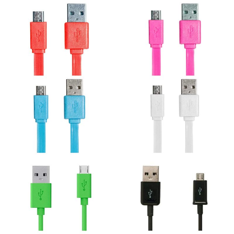Photo 1 of SANOXY (5 Pack Mix Colors USB 2.0 Cable - A Male to Micro B - 3 Feet (0.9 Meters)-Colorful Micro USB Cables 