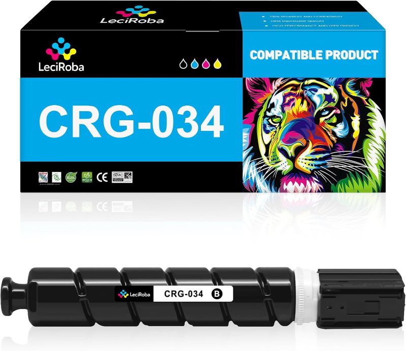 Photo 1 of LeciRoba CRG-034 Black High Yield Toner Cartridge Replacement for Canon 034 9454B001 for Canon imageCLASS MF810Cdn MF820Cdn Printer (Black, High Yield, 1-Pack)