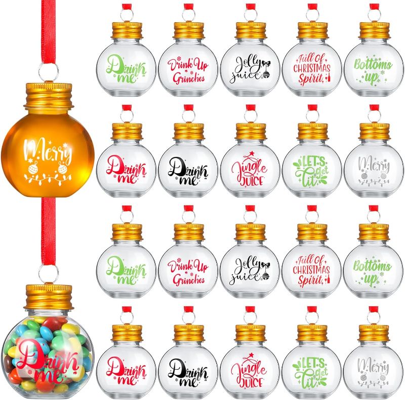Photo 1 of 100 Pcs Christmas Clear Bottles Fillable Light Bulb Ball Tree Ornaments Clear Plastic Ball Christmas Ornaments for Crafts Juice Baubles for Xmas Party(Gold, Round)
