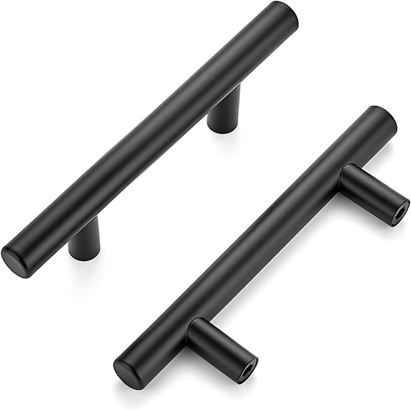 Photo 1 of 10 Pack | 5'' Cabinet Pulls Matte Black Stainless Steel Kitchen Drawer Pulls Cupboard Pulls Cabinet Handles 5”Length with 3” Hole Center
