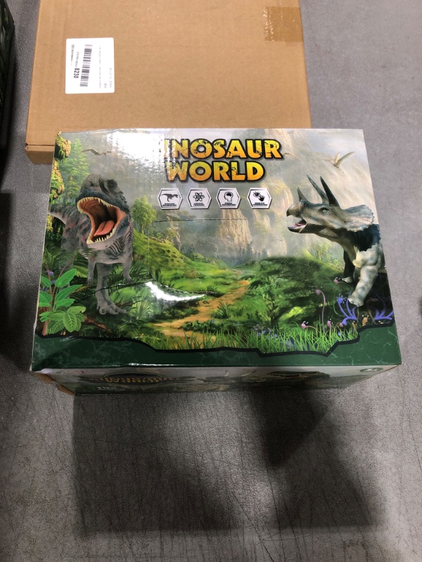 Photo 1 of TEMI Dinosaur World Toy Figure w/ Activity Play Mat & Trees, Dinosaur Playset
