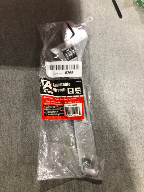 Photo 1 of ARES 33060 – 10-Inch Adjustable Wrench – Drop Forged Chrome Vanadium Steel Construction – Wide Jaw Designs for a Variety of Fastener Sizes – SAE and Metric Size Markings Metal 10-inch