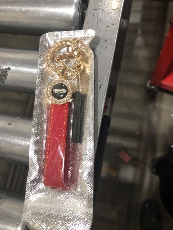 Photo 1 of Gkeygo Microfiber Leather Keychains for Women, Universal Bling Crystal Rhinestone Car Keys Keychain Holder 360 Degree Rotatable, Anti-Lost D-Ring, 2 Keyrings and 1 Screwdriver-Red