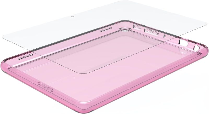 Photo 1 of Made for Amazon Clear Case & Glass Screen Protector, for Fire HD 8 Tablet (2022 Release) | Pink
