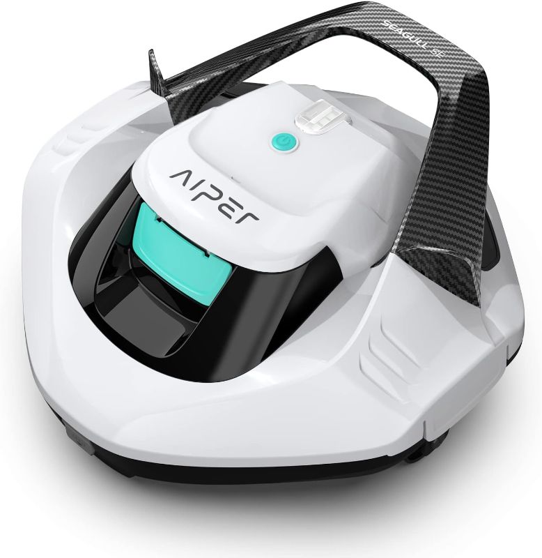 Photo 1 of AIPER Seagull SE Cordless Robotic Pool Cleaner, Pool Vacuum Lasts 90 Mins, LED Indicator, Self-Parking, Ideal for Above Ground Pools up to 860 Sq.ft - White
