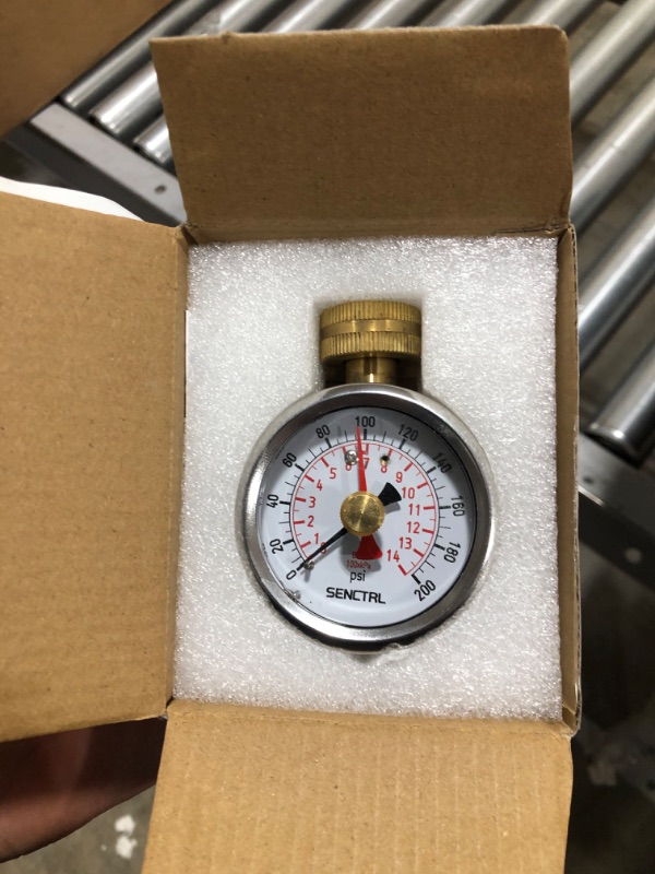 Photo 2 of 0-200 Psi Water Pressure Gauge Test with Lazy Hand, Lead-Free, Waterproof, 2.5" Dial Size, 3/4" Female Garden Hose Thread, Stainless Steel Case, for Home Potable Water, House Tube