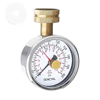 Photo 1 of 0-200 Psi Water Pressure Gauge Test with Lazy Hand, Lead-Free, Waterproof, 2.5" Dial Size, 3/4" Female Garden Hose Thread, Stainless Steel Case, for Home Potable Water, House Tube