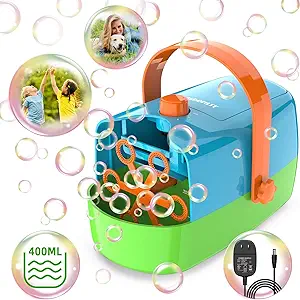 Photo 1 of Bubble Machine, Automatic Bubble Blower, 8000+ Bubbles Per Minute, Electric Bubble Maker for Kids Toddlers, Operated by Plug-in or Batteries, Bubble Toys for Indoor Outdoor Birthday Party