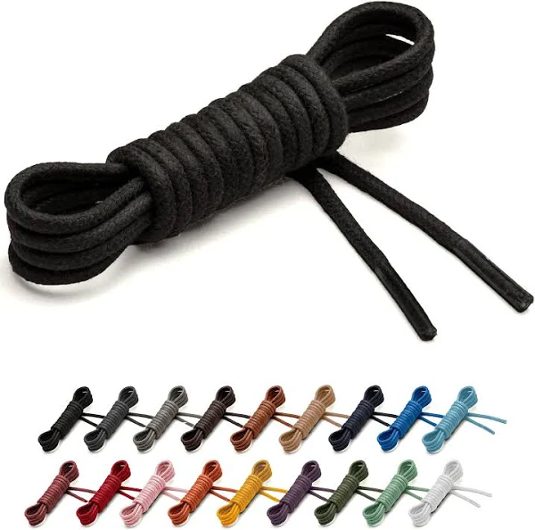Photo 1 of ESG SHOELACES 2 Pair Shoe Laces Boot Laces Outdoor Hiking Walking Shoelaces Round Boot Lace Sneakers Shoe Strings Black
