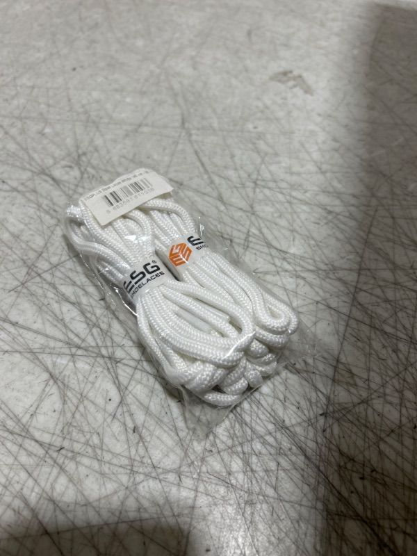 Photo 1 of ESG SHOELACES 2 Pair Shoe Laces Boot Laces Outdoor Hiking Walking Shoelaces Round Boot Lace Sneakers Shoe Strings White
