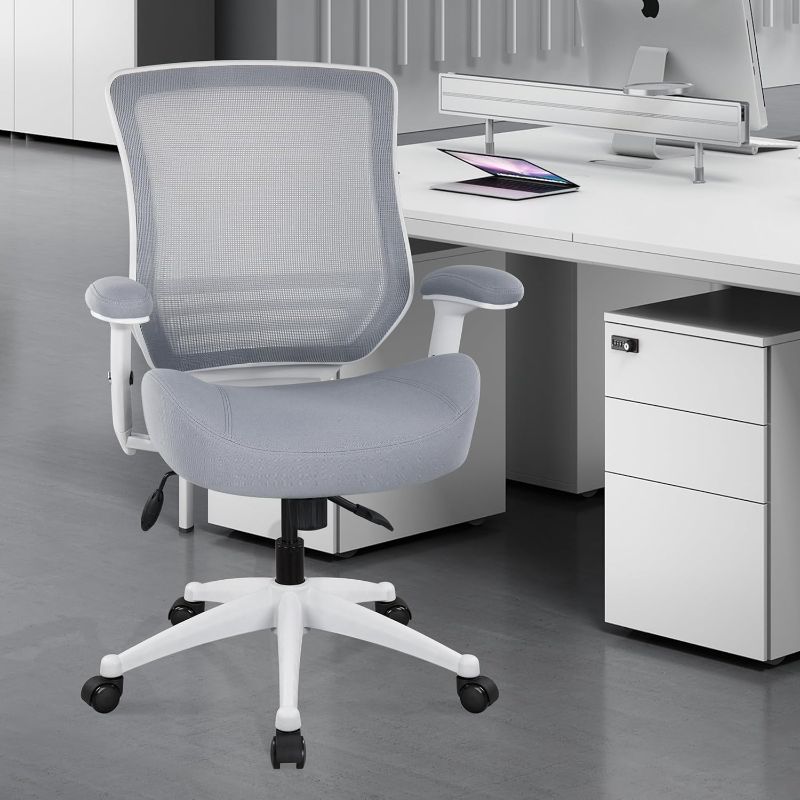 Photo 1 of BOLISS 400lbs Mesh Computer Ergonomic Chair,Office Chair, Desk Chair,Height Adjustable Armrest,Lumbar Support,Swivel Computer Task Chair-Grey
