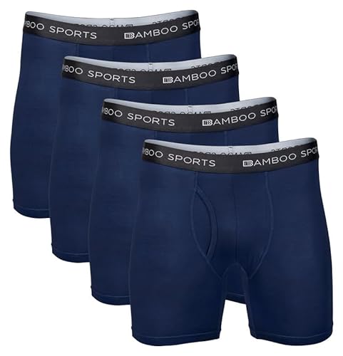 Photo 1 of Bamboo Sports Mens Bamboo Boxer Briefs Underwear - Soft & Comfortable Fit 4 Inch Inseam
