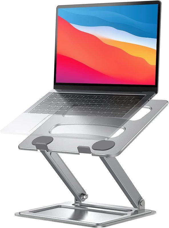 Photo 1 of LORYERGO Adjustable Laptop Stand, Portable Riser for 17.3inch Laptops, Adjustment for Desk, Holds Up to 17.6lbs Notebook - Sliver 