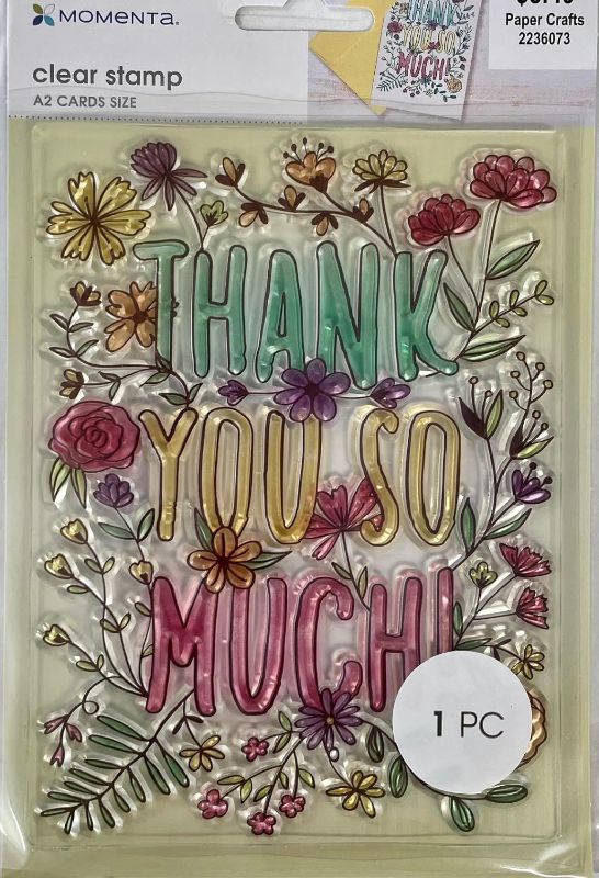 Photo 1 of Momenta Thank You So Much Floral Flower Clear Stamp A2 Card Size 