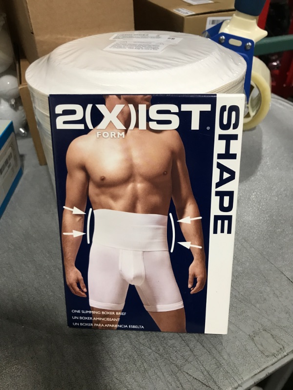 Photo 2 of 2(X)IST Men's Shapewear Form Boxer Brief Small Pure White