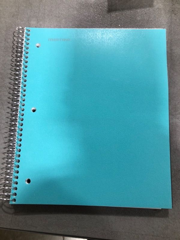 Photo 2 of Mintra Office Durable Spiral Notebooks, 5 Subject, (Teal, College Ruled) 1 Pack, 200 Sheets,Poly Pockets, Moisture Resistant Cover, School, Office, Business, Professional Teal College Ruled 1pk
