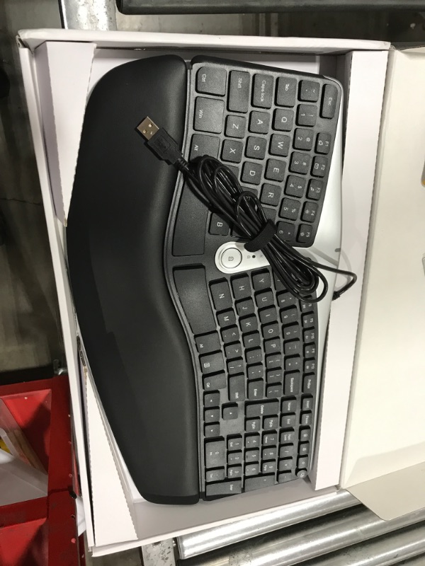 Photo 2 of Nulea RT02 Ergonomic Keyboard, Wired Split Keyboard with Pillowed Wrist and Palm Support, Featuring Dual USB Ports, Natural Typing Keyboard for Carpal Tunnel, Compatible with Windows/Mac
