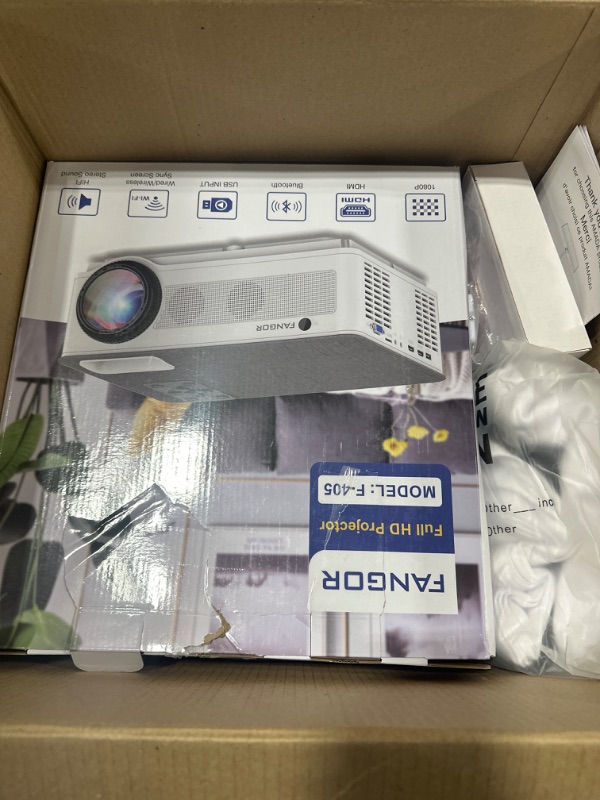 Photo 1 of Native 1080P Projector 5G WiFi and Bluetooth, FANGOR 350 ANSI Outdoor Projector 4K Support, Home Movie Projector Compatible with TV, PC, HDMI, USB, VGA, iOS/Android[120''Screen Included]