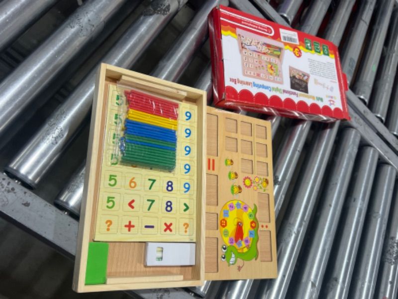 Photo 2 of 100PCS Wooden Number Sticks + 70PCS Bricks Blocks Maths Mathematics Counting Educational Toy + Snail Clock Teaching Time Learning for Kid Child Maths Early Education Learning