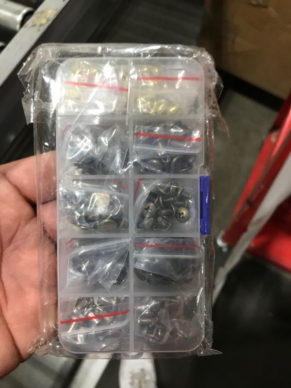 Photo 2 of 100 Sets Chicago Screws in 5 Colors (Gold, Bronze, Silver, Antique Copper, & Gun Metal)—8mm×12mm Screw Rivets for Leather, DIY, Handbags, Belts, Watches, Binding, Photo Albums, & Shoes