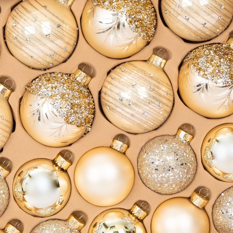 Photo 1 of  Christmas Ball Ornaments for Christmas Trees Gold