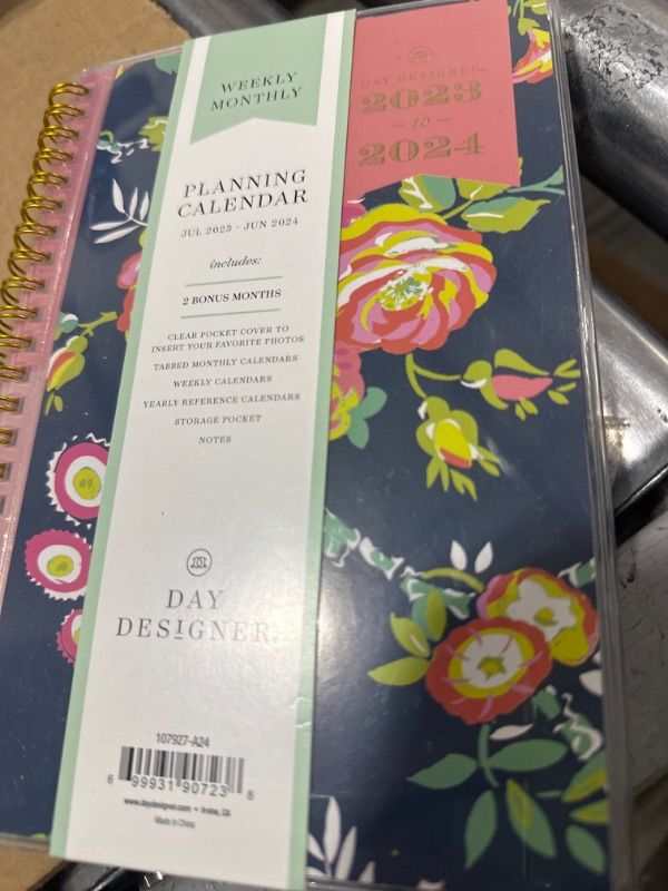 Photo 2 of Blue Sky Day Designer for 2023-2024 Academic Year Weekly and Monthly Planner, 5' x 8', Flexible Cover, Wirebound, Peyton Navy (107927-A24) 5" x 8" New Edition