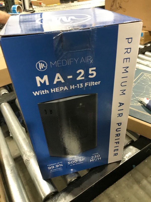 Photo 1 of Medify MA-25 Air Purifier with one additional H13 True HEPA replacement Filter | 500 sq ft Coverage | for Smoke, Smokers, Dust, Odors, Pet Dander | Quiet 99.9% Removal to 0.1 Microns | Black, 1-Pack