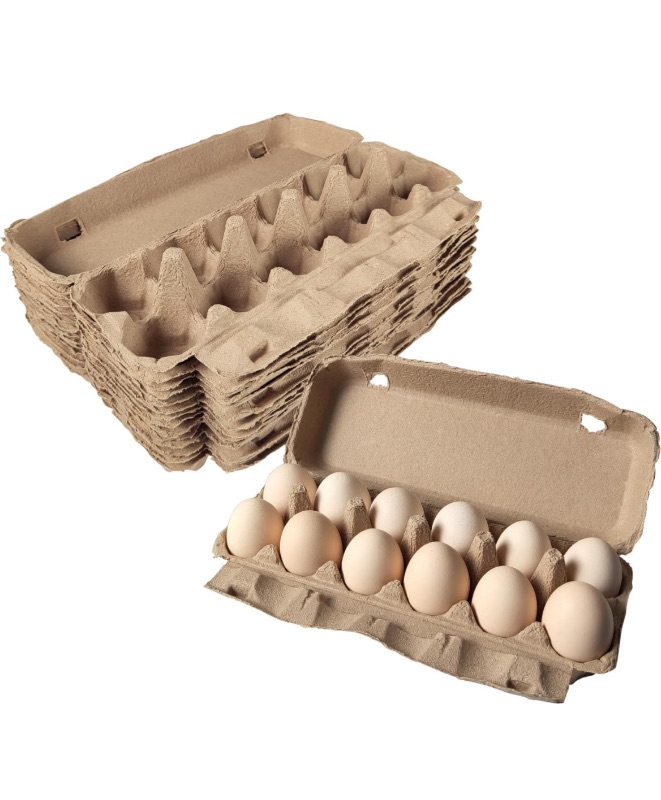 Photo 1 of 15 Pack Egg Carton Natural Fiber Egg Carrier 12 Pulp Egg Storage Containers for Home, Kitchen, Farmhouse, Reusable by Meleg Otthon (15 pc)