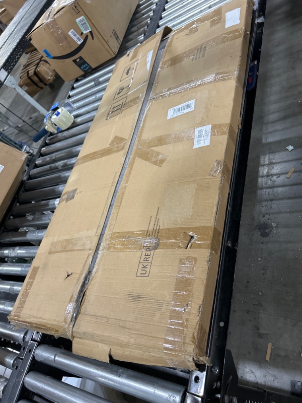 Photo 1 of FIRMINANA Mid Century Modern Coffee Table,Large Oval Coffee Table for Living Room,Oval Small Mangotop Black Coffee for Small Spaces,Espresso,47.3" W x23.63 D x 17.72" H Espresso Large?47.3in?