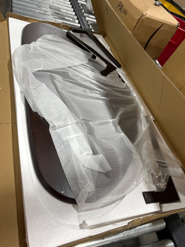 Photo 1 of FIRMINANA Mid Century Modern Coffee Table,Large Oval Coffee Table for Living Room,Oval Small Mangotop Black Coffee for Small Spaces,Espresso,47.3" W x23.63 D x 17.72" H Espresso Large?47.3in?