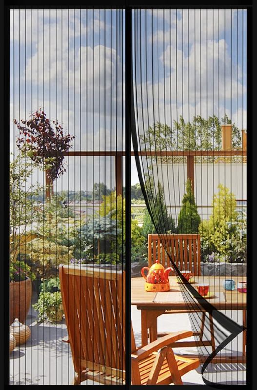 Photo 1 of Mesh Screen with Magnetic Closure-Keeps Bugs Out Let Breeze in, Heavy Duty - Pet and Kid Friendly, Works with Front, Sliding Doors (38 x 82 Inch) 