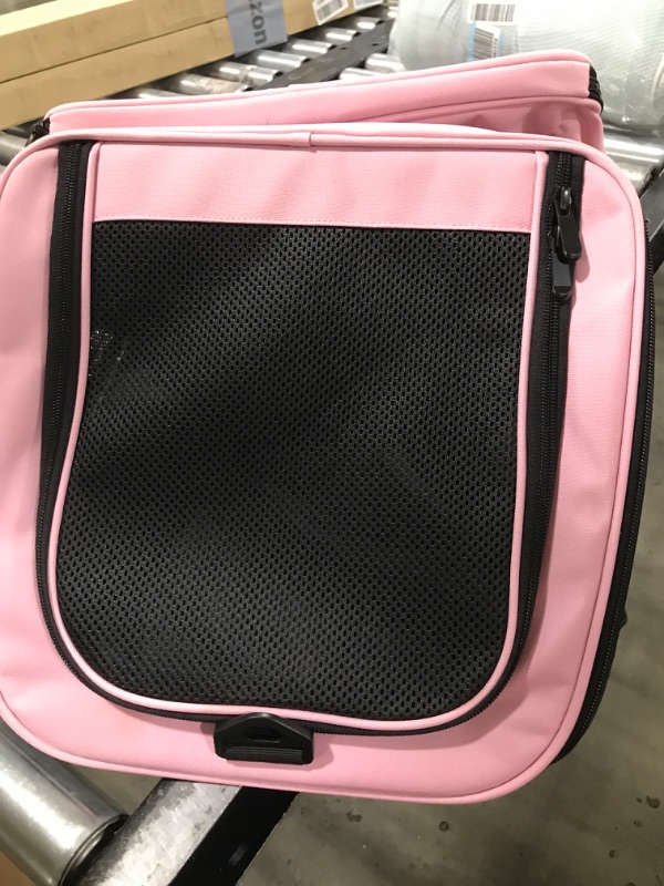 Photo 2 of  Pet Carrier for Small Medium Cats Dogs Puppies up to 15 Lbs, TSA Airline Approved, Soft Sided, Collapsible Travel - Pink